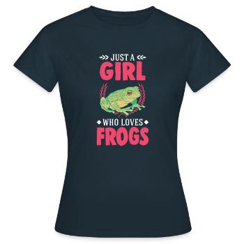 Frog Girl Tree Frog - Women's T-Shirt - navy - Front - AI Model Female 172 dark (172cm)