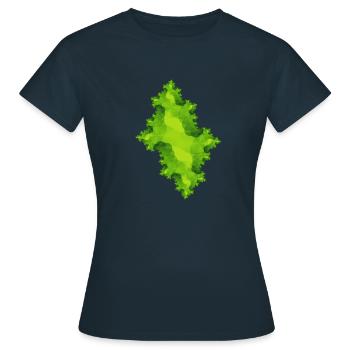 fraktal gruen - Frauen T-Shirt - Navy - Vorne - AI Model Female 172 dark (172cm)