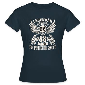 Eine Legende wird 88 Geburtstag Shirt zum Ehrentag - Frauen T-Shirt - Navy - Vorne - AI Model Female 172 dark (172cm)
