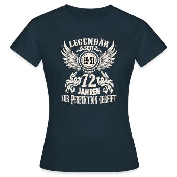Eine Legende wird 72 Geburtstag Shirt zum Ehrentag - Frauen T-Shirt - Navy - Vorne - AI Model Female 172 dark (172cm)