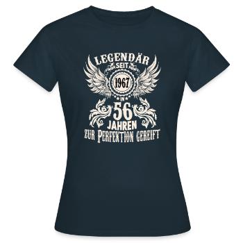 Eine Legende wird 56 Geburtstag Shirt zum Ehrentag - Frauen T-Shirt - Navy - Vorne - AI Model Female 172 dark (172cm)