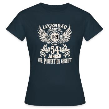 Geburtstags Shirt für 54 jährige Legende Ehrentag - Frauen T-Shirt - Navy - Vorne - AI Model Female 172 dark (172cm)
