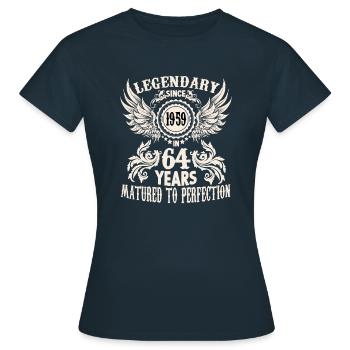 Eine Legende wird 64 Geburtstagsshirt für Ehrentag - Frauen T-Shirt - Navy - Vorne - AI Model Female 172 dark (172cm)