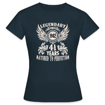 41 Jahre Geburtstag Ehrentag Wiegenfest Sprüche - Frauen T-Shirt - Navy - Vorne - AI Model Female 172 dark (172cm)