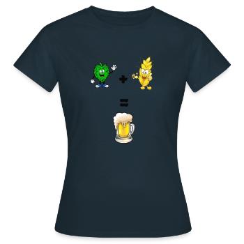 Gerste und Hopfen Bier - Frauen T-Shirt - Navy - Vorne - AI Model Female 172 dark (172cm)