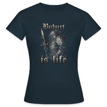 Buhurt Plate Armor Knight Jeux Buhurt Warrior - T-shirt Femme - marine - Devant - AI Model Female 172 dark (172cm)