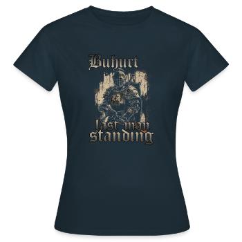 Ritterturnier Motiv Turnei Tjost Krieger Buhurt - Frauen T-Shirt - Navy - Vorne - AI Model Female 172 dark (172cm)