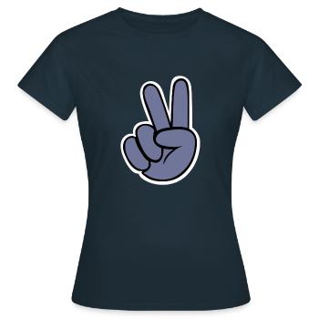 Signe de la main de la victoire - T-shirt Femme - marine - Devant - AI Model Female 172 dark (172cm)