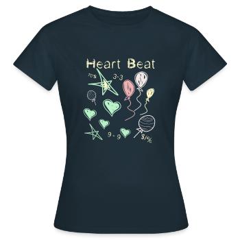 Battement de cœur - Style craie - T-shirt Femme - marine - Devant - AI Model Female 172 dark (172cm)