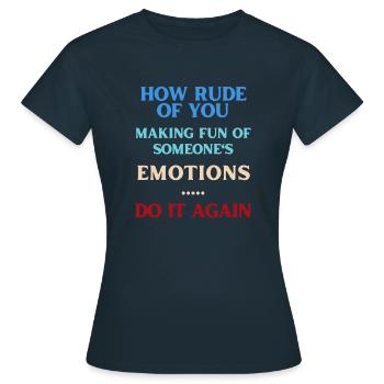 Se moquer des sentiments Langue anglaise - T-shirt Femme - marine - Devant - AI Model Female 172 dark (172cm)