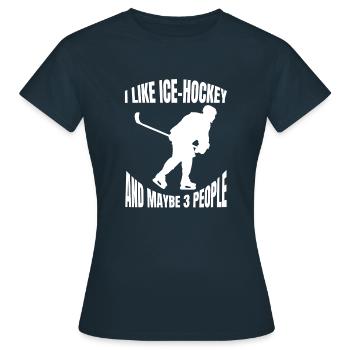 Joueur de hockey sur glace Fan de hockey sur glace Équipe de hockey sur glace - T-shirt Femme - marine - Devant - AI Model Female 172 dark (172cm)