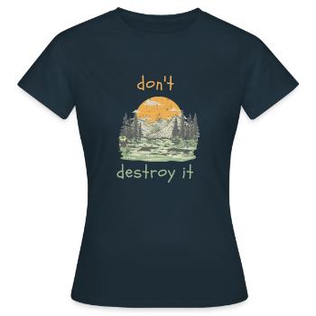 do not destroy it - Women's T-Shirt - navy - Front - AI Model Female 172 dark (172cm)