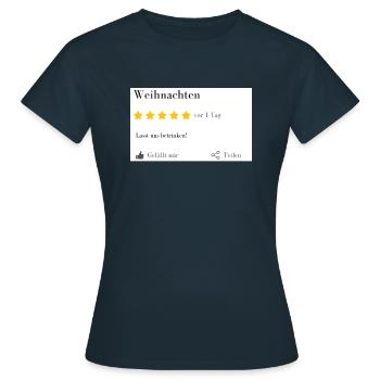 Weihnachten... lasst uns betrinken! - Frauen T-Shirt - Navy - Vorne - AI Model Female 172 dark (172cm)