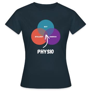 Physio - Frauen T-Shirt - Navy - Vorne - AI Model Female 172 dark (172cm)