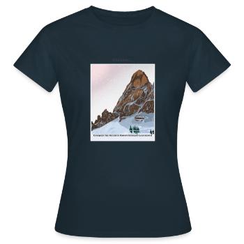 Erobere die Höhen Mount Everest Labyrinth - Frauen T-Shirt - Navy - Vorne - AI Model Female 172 dark (172cm)