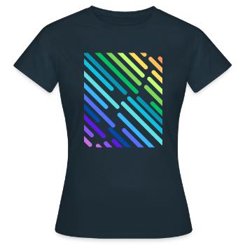 REGENBOGEN-STREIFEN - Frauen T-Shirt - Navy - Vorne - AI Model Female 172 dark (172cm)