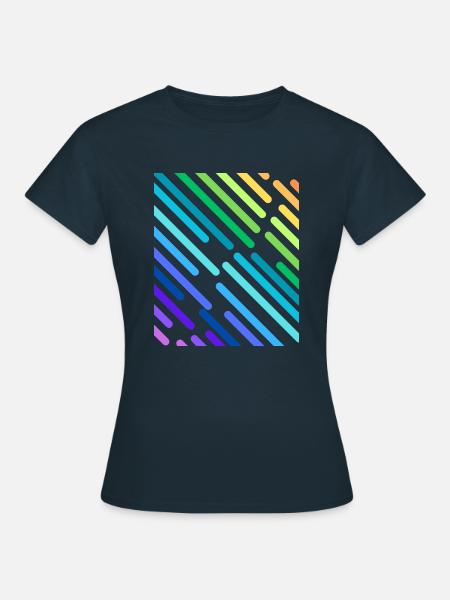 RAINBOW STRIPES - Women's T-Shirt - navy