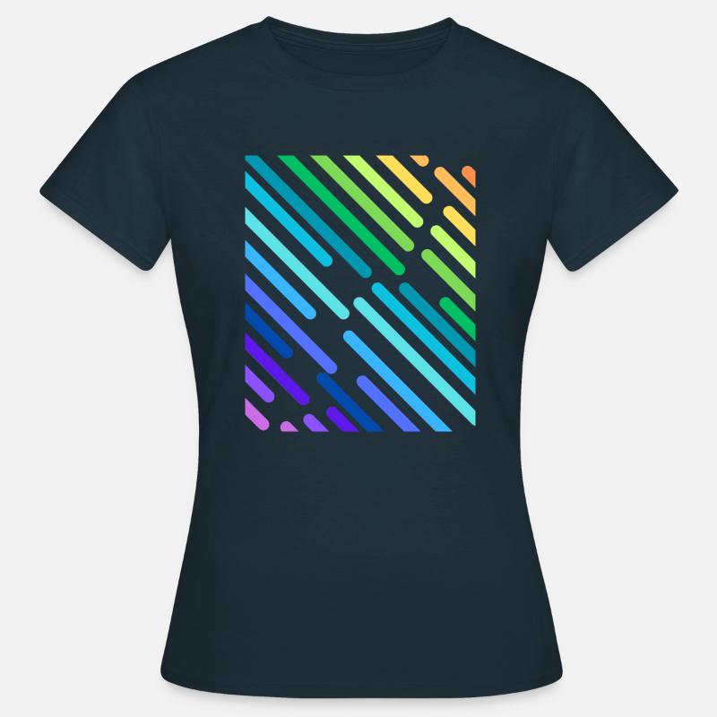 RAINBOW STRIPES - Women's T-Shirt - navy