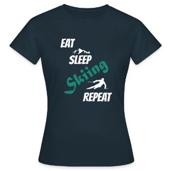 SKIING SKIING SKIING SKIING - Women's T-Shirt - navy - Front - AI Model Female 172 dark (172cm)
