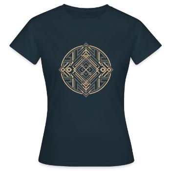 Design Art déco avec des formes géométriques - T-shirt Femme - marine - Devant - AI Model Female 172 dark (172cm)