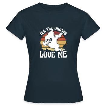 Ghostly Affection Sunset - Women's T-Shirt - navy - Front - AI Model Female 172 dark (172cm)