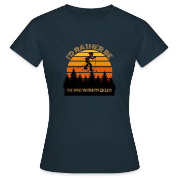 Online-Unternehmer | Arbeit von zu Hause aus - Frauen T-Shirt - Navy - Vorne - AI Model Female 172 dark (172cm)
