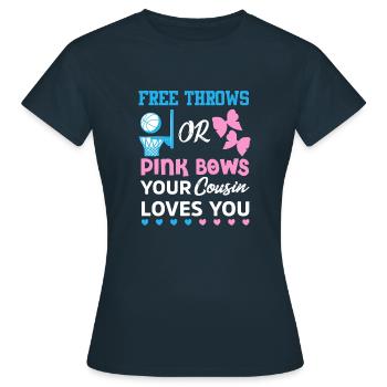 Freiwürfe oder rosa Schleifen Cousin liebt dich Geschlecht r - Frauen T-Shirt - Navy - Vorne - AI Model Female 172 dark (172cm)