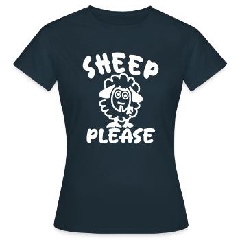 Des moutons s’il vous plaît - T-shirt Femme - marine - Devant - AI Model Female 172 dark (172cm)