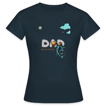 Outer Space Dad Geburtstags-T-Shirt Shirt-First Trip. - Frauen T-Shirt - Navy - Vorne - AI Model Female 172 dark (172cm)