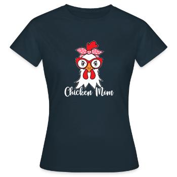 Huhn Mama Landwirtschaft Bauer Huhn Lustig - Frauen T-Shirt - Navy - Vorne - AI Model Female 172 dark (172cm)