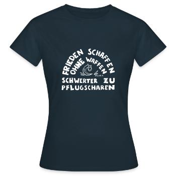 Friedenszeichen Friedenssymbol Pazifist Geschenk - Frauen T-Shirt - Navy - Vorne - AI Model Female 172 dark (172cm)