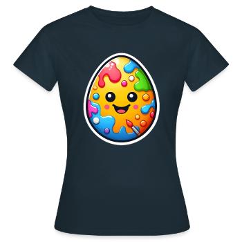 Osterei - Frauen T-Shirt - Navy - Vorne - AI Model Female 172 dark (172cm)