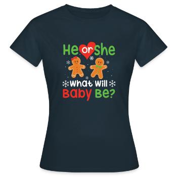 What Will Baby Be - Jeu de devinettes de genre passionnant - T-shirt Femme - marine - Devant - AI Model Female 172 dark (172cm)