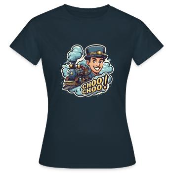 LOKOMOTIVE - Frauen T-Shirt - Navy - Vorne - AI Model Female 172 dark (172cm)