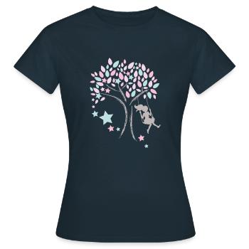 Baum - Frauen T-Shirt - Navy - Vorne - AI Model Female 172 dark (172cm)