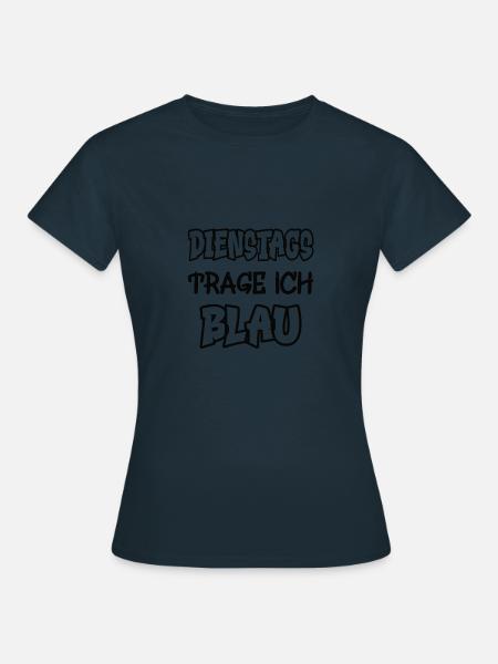 Los martes me visto de azul diciendo juego de colores, color - Camiseta mujer - azul marino