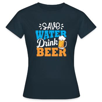 Économiser de l’eau Boire de la bière - T-shirt Femme - marine - Devant - AI Model Female 172 dark (172cm)