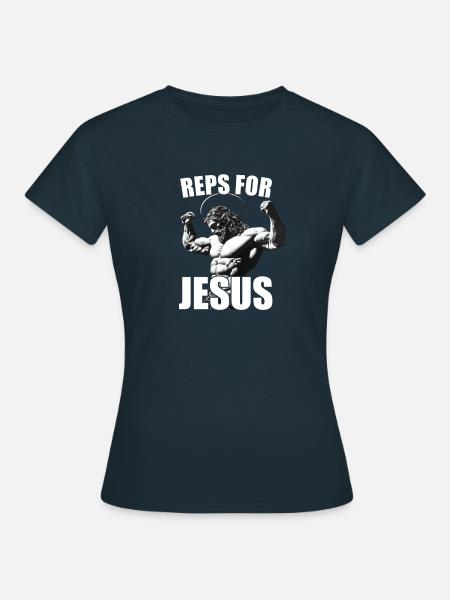 Reps For Jesus Gym - Dame-T-shirt - marineblå
