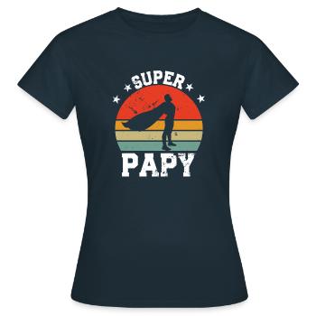 Super Papy - Frauen T-Shirt - Navy - Vorne - AI Model Female 172 dark (172cm)