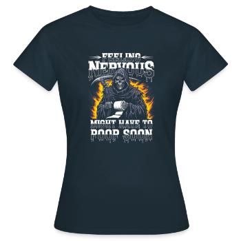 Intestin irritable Syndrom Faucheur IBS Goth Caca Humour - T-shirt Femme - marine - Devant - AI Model Female 172 dark (172cm)