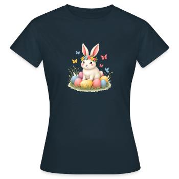 Lapin de Pâques Lapin de Pâques Pâques - T-shirt Femme - marine - Devant - AI Model Female 172 dark (172cm)