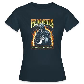 Intestin irritable Syndrom Faucheur IBS Goth Caca Humour - T-shirt Femme - marine - Devant - AI Model Female 172 dark (172cm)