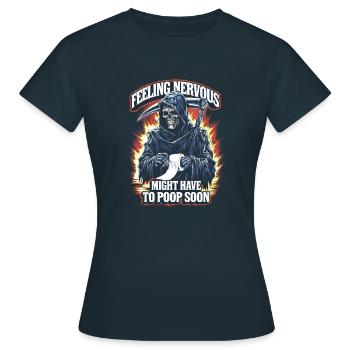 Intestin irritable Syndrom Faucheur IBS Goth Caca Humour - T-shirt Femme - marine - Devant - AI Model Female 172 dark (172cm)