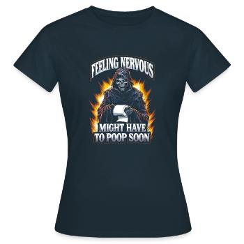 Intestin irritable Syndrom Faucheur IBS Goth Caca Humour - T-shirt Femme - marine - Devant - AI Model Female 172 dark (172cm)
