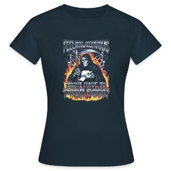 Intestin irritable Syndrom Faucheur IBS Goth Caca Humour - T-shirt Femme - marine - Devant - AI Model Female 172 dark (172cm)
