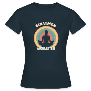 Inspirez, paniquez - T-shirt Femme - marine - Devant - AI Model Female 172 dark (172cm)