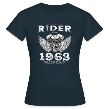 Fahrer seit 1963 - 62 Jahre, verbrennt immer noch Gas - Frauen T-Shirt - Navy - Vorne - AI Model Female 172 dark (172cm)