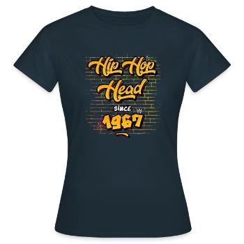 Hip-Hop Head seit 1967 - 58 Jahre Rap & Rhymes - Frauen T-Shirt - Navy - Vorne - AI Model Female 172 dark (172cm)