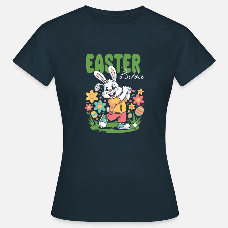 Easter bunny playing golf - Women's T-Shirt - navy