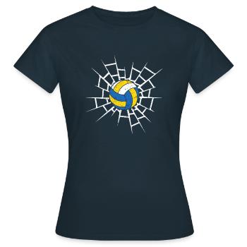 Volleyball Breaking Through - Frauen T-Shirt - Navy - Vorne - AI Model Female 172 dark (172cm)